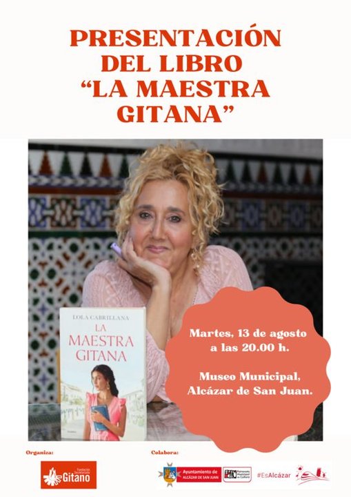 CARTEL PRESENTACIÓN DEL LIBRO LA MAESTRA GIRANA POR LOLA CABRILLANA